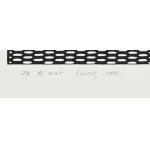 Joseph Kádár (1936-2019): L'Horizontalisme, 1995. Szitanyomat, papír. Jelzett. E.A./3. művészpéldány. 86x19cm ...