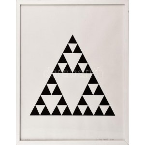 Nem's Judit (Nemes Judith, 1948-): Triangles. Akril, papír, számozott (0 1/1). Üvegezett fakeretben. 27,5x21 cm. Egyedi...