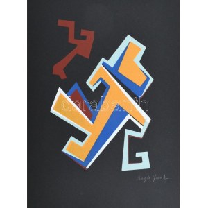 Frank Magda (1914-1997): Szoborterv. Szitanyomat, papír, jelzett. 33×24 cm / screenprint on paper...