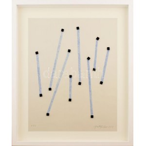 Hans Jörg Glattfelder (1939-): Vektorok, 2019. Színes ceruza, kollázs, papír, jelzett, számozott (0 1/1)...