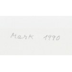 Mark (Márkus), Anna (1928-): Konstruktivista kompozíció, 1990. Szitanyomat, papír, jelzett, művészpéldány E.A...