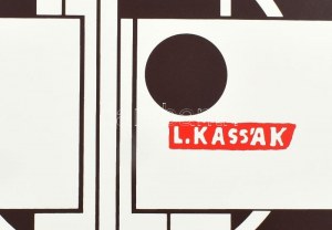 Kassák Lajos (1887-1967): Képarchitektúra, 1986. Szitanyomat, papír, jelzett a nyomaton...