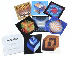 Vasarely Victor (1908-1997): Structurelles universelles de l'hexagone, mappa. 8 db heliogravűr, papír...