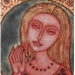 Lőrincz Vitus (1933-): Tükörben. Tűzzománc. Jelzett...