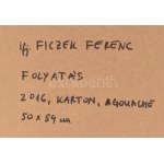 ifj. Ficzek Ferenc (1975-): Folyatás. Gouache, karton, jelzett a hátoldalán, fakeretben...