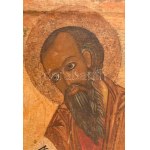 Orosz ikon: Szent Máté evangélista. XX. század első fele. Tojástempera, fa. Korának megfelelő sérülésekkel, kopásokkal...