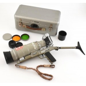 Fotó puska készlet tartalék objektívvel, kompletten, dobozzal, kissé kopott / Photo Sniper Zenit-E Tair-3-PHS 300mm f:4...