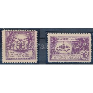 1922 Az országos cserkészkiállítás emlékére 2 db levélzáró / labels