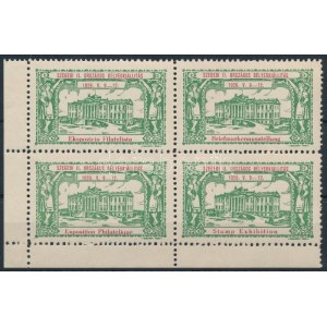 1929 Szegedi II. Országos Bélyegkiállítás levélzáró négyestömb / label block of 4