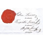 1866 Szombathely, Díszes molnár céh mester levél, töredezett viaszpecséttel, aláírásokkal, hajtott, kissé foltos...