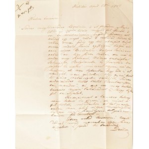 1851 Deák Ferenc (1803-1876) államférfi, miniszter autográf levele Kehidai birtokáról Bécsbe. A címzett Kis(s...