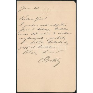 cca 1900 Vojnich Oszkár (1864-1914) utazó, vadász, vadászati író saját kézzel írt levele Kedves Géza megszólítással...