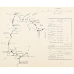 cca 1900 Oravicabánya-Németbogsán (Boksánbánya)-Resica helyi vasút vonalának sokszorosítot térképe, 1:150000...