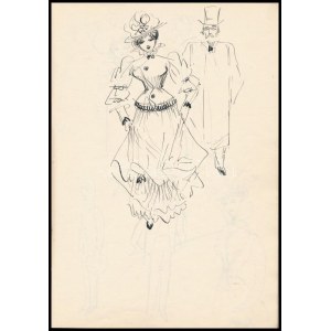 cca 1940 Róna Emy (1904-1988) Az utolsó bohém című könyv illusztrációit tartalmazó eredeti vázlatfüzete, tusrajzokkal...