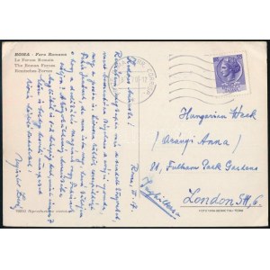 1970 Nyisztor Zoltán (1893-1979) író, szerkesztő autográf képeslapja Madridból Londonba a Hungarian Week c...