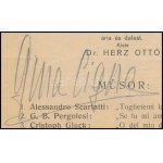 1936 Szeged, Gina Cigna ária és dalest műsora a művész autográf aláírásával ...