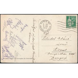 1936 A Kispest FC labdarúgócsapatának tagjai által aláírt képeslap Id. Puskás Ferenc, (Purczeld), Székely, Varga, stb...