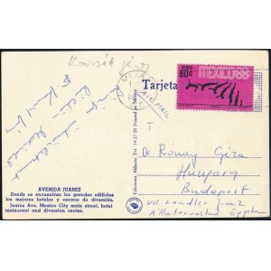 1988 Konrád János olimpiai bajnok vízilabdázó által írt képeslap Mexikóból.