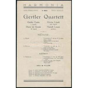 A Gertler quartett targjainak (Gertler Endre, Pierre de Groote, Révész László, Marcell Louon...