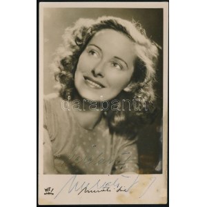 Muráti Lili (1911-2003) színésznő, írónő autográf aláírása őt ábrázoló fotólapon, 13,5x8...