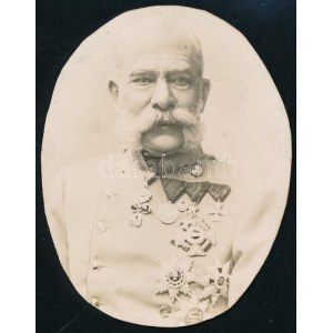 cca 1910 Ferenc József császár és király portréja, keményhátú fotó körbevágva, 10×8 cm ...