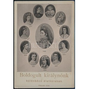 cca 1898 Boldogult királynőnk, Erzsébet királyné, Sisi (1837-1898), különböző életkorában, keményhátú fotó, 16,5x11...