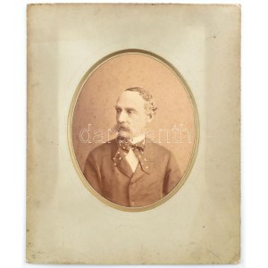 1873 gróf Nádasdy Lipót (1802-1873) titkos tanácsos, Komárom vármegyei főispán, Fritz Luckhardt fotója, paszpartuban...