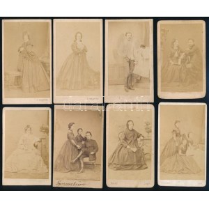 cca 1860-1870 Konkoly, Asbóth, Tanner, Hunkár családokhoz köthető, vegyes fotó tétel, 12 db...