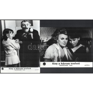 1967 ,,Lány a három tevével című csehszlovák film jelenetei és szereplői, 13 db vintage produkciós filmfotó...