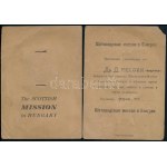 1945 The Scottisch Mission in Hungary, A Magyarországi Skót Misszió fényképes igazolványa lelkész részére, aláírásokkal...