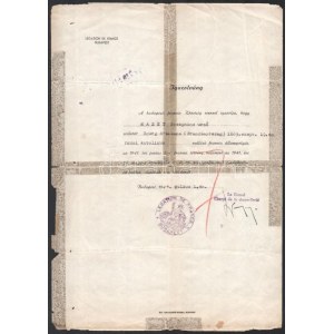 1944 A Budapesti Francia Követség (Legation de France Budapest) védlevele hölgy részére...