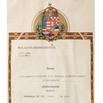 1931 Díszes elismerő oklevél a székesfehérvári I. világháborús katonaszobor ügyében tett ...