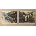 cca 1914-1918 30 db németül feliratozott fotó az I. világháborúból 15 db kartonlapra ragasztva (fogságban lévő cserkesz...