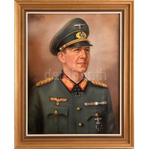 Siegfried von Waldenburg (1898-1973) Wehrmacht tábornok , a 116 páncélos hadtest parancsnoka, nagy méretű potré...