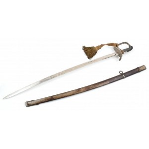 k.u.k. 1861M gyalogostiszti kard tiszti kardbojttal. H. Fischer Prag gyártói jelzéssel a pengén. / Infantry sword...