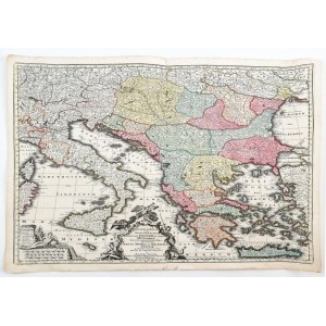 Magyarország, a Duna és a Balkán félsziget térképe...