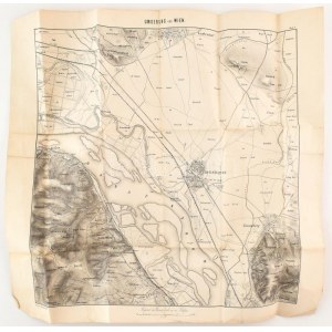 cca 1850 Bécs és környékének kőnyomatos térképe. Hajtva. / Lithographic map of Vienna and area...