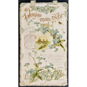 1900 Vergiss mein nicht - Kalender für 1900, Verlag Wezel & Neumann, litho falinaptár, 31×17,5 cm...