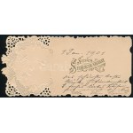 1901 Szives Szerencse Kivánat, díszes csipkés litho üdvözlőkártya, kihajtható, rajta német nyelvű sorokkal...