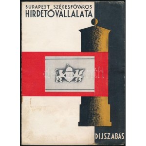 cca 1930 Budapest Székesfőváros Hirdetővállalata által kiadott díjszabást tartalmazó prospektus, Kolozsváry grafikája...