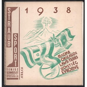 1938 A Magyar Országos Lawn-Tennis Szövetség évkönyve rengeteg fényképpel és adattal, dekoratív címlapgrafikával...