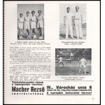 1938 A Magyar Országos Lawn-Tennis Szövetség évkönyve rengeteg fényképpel és adattal, dekoratív címlapgrafikával...