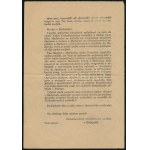 cca 1945 Csehszlovák Letelepítési Bizottság magyarországi szlovákokhoz intézett röplapja a szlovák...