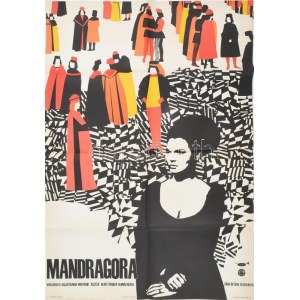1965 ,,Mandragora című olasz-francia film magyar plakátja, hajtogatva, 82,5x56,5 cm