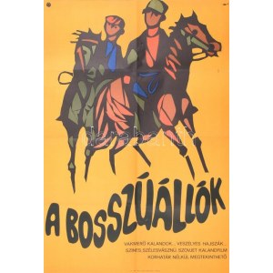 1971 ,,A bosszúállók című szovjet film magyar plakátja, hajtogatva, 82,5x56,5 cm