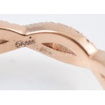 Arany (Au/14k) Rose gold gyűrű, 96 db brilliáns csiszolású gyámánttal VS2-SI3, 0,50 ct, bruttó: 2,55g, jelzett, m:54...