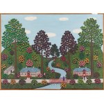 Maria Korsak (1908 Pogórze - 2002 Warsaw), Landscape with a river