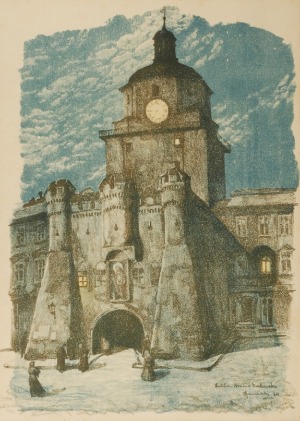 Jan Kanty GUMOWSKI (1883-1946), Lublin. Brama Krakowska, z cyklu: Motywy architektury polskiej, 1918