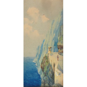 Soter JAXA MAŁACHOWSKI (1867-1952), Klify na Capri, 1923
