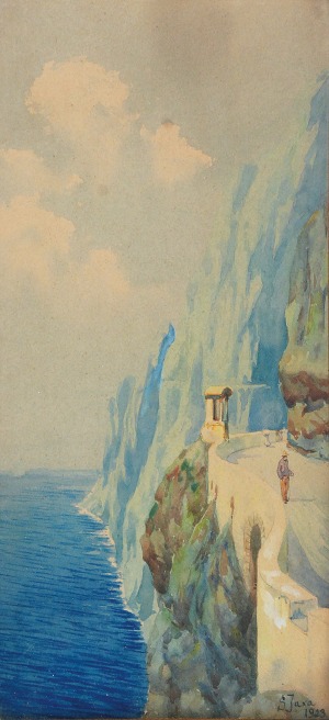 Soter JAXA MAŁACHOWSKI (1867-1952), Klify na Capri, 1923